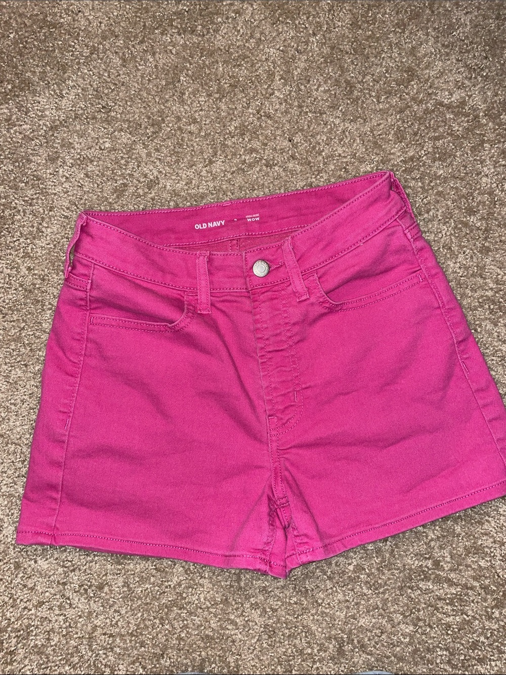 Old Navy Hot Pink High-Rise Cotton Shorts